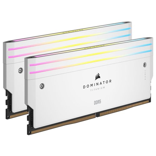 CORSAIR DOMINATOR TITANIUM RGB 48GB (2x24GB) DDR5 RAM 7200MTs CL36 Memory Kit — White - Image 2