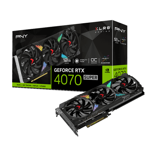 PNY GeForce RTX™ 4070 SUPER 12GB XLR8 Gaming VERTO™ EPIC-X RGB™ Overclocked Triple Fan DLSS 3