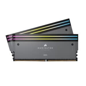 CORSAIR DOMINATOR TITANIUM RGB 64GB (2x32GB) DDR5 RAM 6000MTs CL30 Memory Kit — Grey