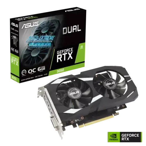 ASUS Dual GeForce RTX 3050 OC Edition 6GB GDDR6 (No Power Connectors)