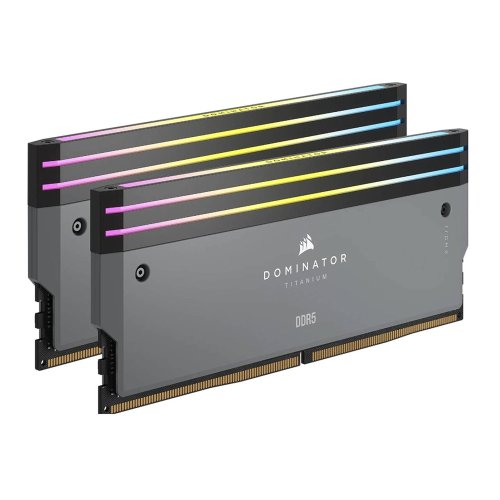 CORSAIR DOMINATOR TITANIUM RGB 64GB (2x32GB) DDR5 RAM 6000MTs CL30 Memory Kit — Grey - Image 2