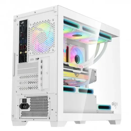 DARKFLASH AIGO C218M M-ATX PC Case (WITH 3 ARGB FAN) - WHITE - Image 4