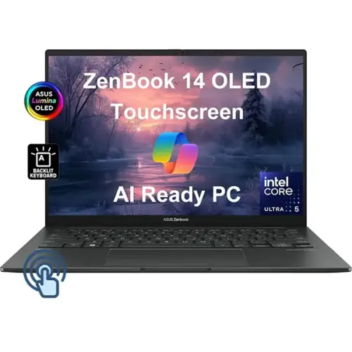 ASUS ZenBook 14 OLED Q415MA Laptop - 14-inch WUXGA OLED 500nits 100% DCI-P3 Touch Screen - Intel Core Ultra 5 125H