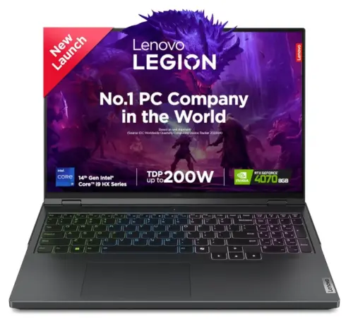 LENOVO Legion Pro 5 16IRX9 Gaming Laptop - 14th Gen Intel Core i9-14900HX - GeForce RTX 4070 8GB - 16-inch WQXGA 2.5K IPS 165Hz 100% sRGB