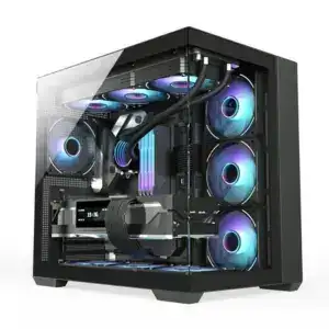 K Gaming C708 Mid Tower ARGB PC Case with 6 fans - Black