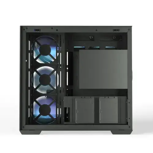 K Gaming C708 Mid Tower ARGB PC Case with 6 fans - Black - Image 4