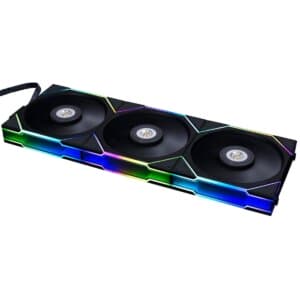 Lian Li UNI Fan TL120 Kit 3 Packs (Black) Dual Zone Lighting Effect Ultimate-Performance ARGB 120mm LED PWM Slide In Daisy-Chain Fans w/ Controller