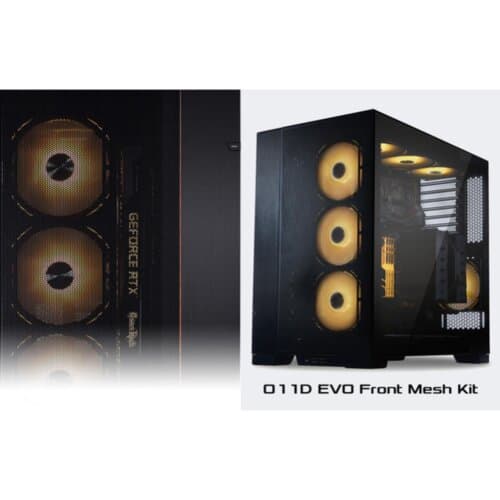 Lian Li O11 Dynamic EVO Front Mesh Kit (Black), Panel For An Airflow Upgrade w/ Brackets Up To 3x 120mm Or 2x 140mm Fans - Image 2