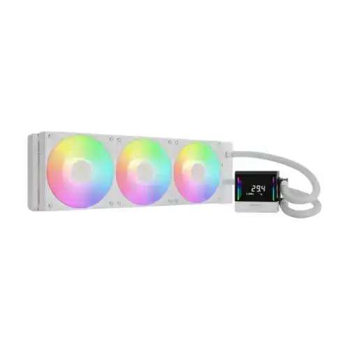 GAMDIAS CHIONE E4-360 AIO CPU LIQUID COOLING - WHITE & DIGITAL DISPLAY WITH INFINITY MIRROR - Image 3
