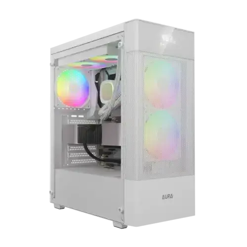 GAMDIAS AURA GC5 ELITE ARGB MID TOWER GAMING CASE - WHITE