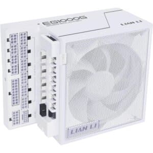 Lian Li Edge EG1200G 1200W Gold (White) (ATX 3.1) PCIE 5.1 (12V-2×6) 80 Plus Gold Full Modular Power Supply W Braided-Sleeved Cables + Detachable USB hub w 4 internal USB 2.0 Headers & 6 PWM Headers