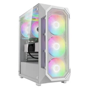 GAMDIAS AURA GC1 ELITE ARGB MID TOWER GAMING CASE - WHITE