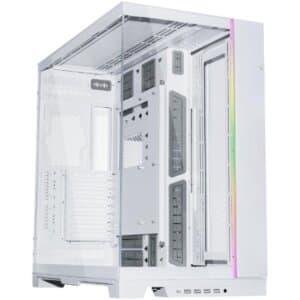Lian Li O11 Dynamic EVO XL (White) Full Tower 2 Sided Tempered Glass Gaming Case w Reversable Chassis Mode , Dual Chamber & Side ARGB Strip, Up To 7 Drives Capacity & 420mm Radiator Support