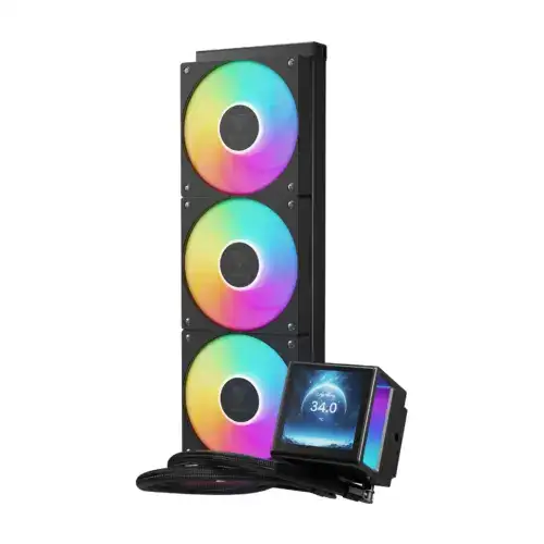 GAMDIAS CHIONE P5-360 ARGB CPU LIQUID COOLER BLACK - IPS LCD Display - Image 5