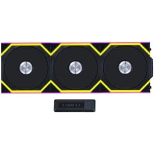 Lian Li UNI FAN SL Wireless 120 Kit w Dual Zone ARGB, High Performance Triple Pack, Daisy-Chain Style, 2.4 GHz Wireless Controller (Included) - Black