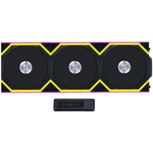 Lian Li UNI FAN SL Wireless 120 Kit w Dual Zone ARGB, High Performance Triple Pack, Daisy-Chain Style, 2.4 GHz Wireless Controller (Included) - Black