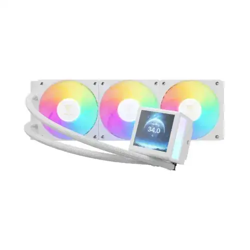 GAMDIAS CHIONE P5-360 ARGB CPU LIQUID COOLER WHITE - IPS LCD Display