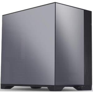Lian Li O11 VISION (Chrome) Black Mirror Finish Cool & Clear ATX Mid Tower 3 Sided Tempered Glass Gaming Case, Columnless Design, Dual Chamber, Dual Rear Fan Modes (High Or Low), Adjustable Motherboard Outside Installation Tray