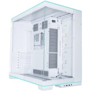 Lian Li O11 Dynamic EVO RGB Edition (White) Mid Tower 2 Sided Tempered Glass Gaming Case w Reversable Chassis Mode , Dual Chamber & Dual ARGB Strips, Up To 8 Drives Capacity & 420mm Radiator Support