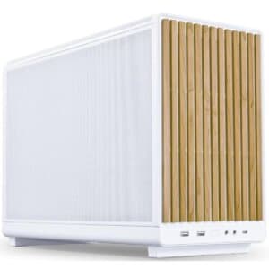 Lian Li A3-mATX Wood Edition (White) Micro Form Factor Minimalistic Sleek & Compact Mini Tower Gaming Case, Ventilated Steel Mesh Design (Top & Side) w USB 3.1 Type-C