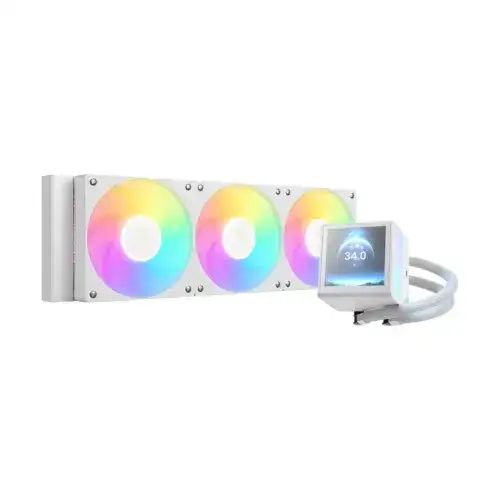 GAMDIAS CHIONE P5-360 ARGB CPU LIQUID COOLER WHITE - IPS LCD Display - Image 3