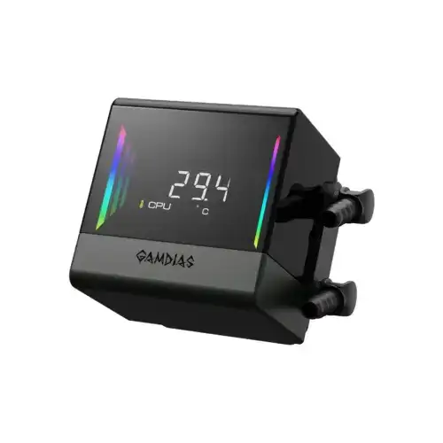 GAMDIAS CHIONE E4-240 AIO LIQUID COOLING - BLACK & DIGITAL DISPLAY WITH INFINITY MIRROR - Image 5