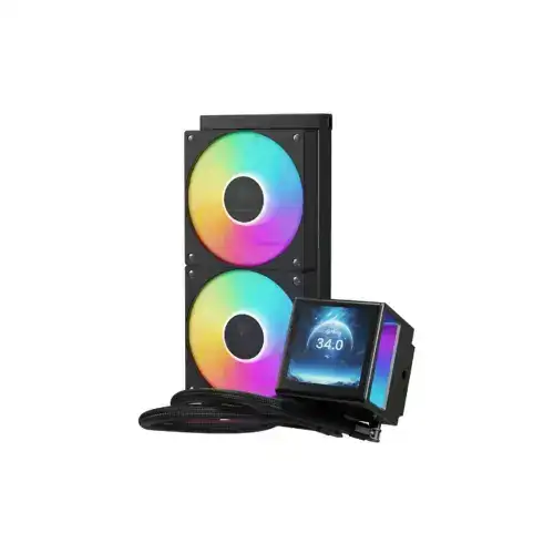 GAMDIAS CHIONE P5-240 ARGB CPU LIQUID COOLER BLACK - IPS LCD Display - Image 3