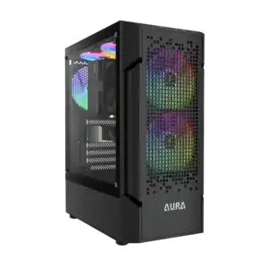 GAMDIAS AURA GC7 ARGB MID TOWER GAMING CASE - BLACK