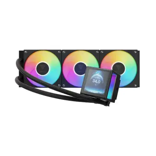 GAMDIAS CHIONE P5-360 ARGB CPU LIQUID COOLER BLACK - IPS LCD Display