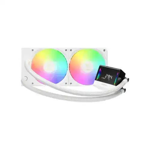 GAMDIAS CHIONE P5-240 ARGB CPU LIQUID COOLER WHITE - IPS LCD Display