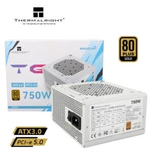 Thermalright (TG-750S-W) Gold 750W (ATX 3.0) PCIE 5.0 (12VHPWR) 80 Plus Gold Non Modular, Smart Fan