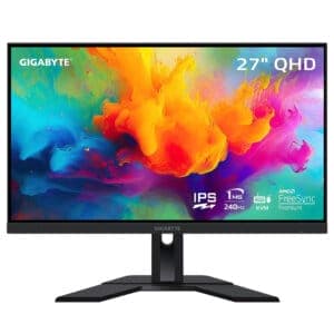 GIGABYTE M27Q X 27-inch QHD 2K 240Hz 1ms KVM Gaming Monitor - Super Speed IPS VESA Display HDR400