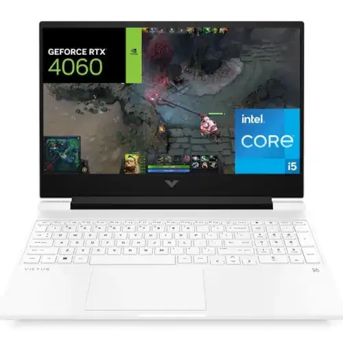HP VICTUS 15 White Gaming Laptop-12th Gen Intel Core i5-12500H-GeForce RTX 4060 8GB-15.6-inch Full HD IPS