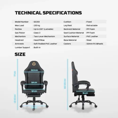 FANTECH GC193 GAMING CHAIR BROWN - Image 2