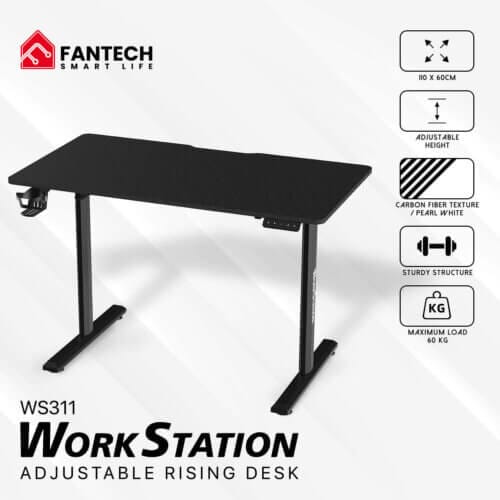 FANTECH WORKSTATION WS311 ADJUSTABLE RISING DESK - Black - Image 3