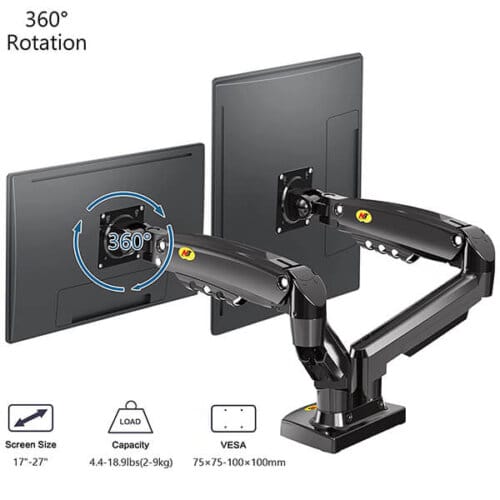 NORTH BAYOU F160 DUAL MONITOR DESK MOUNT STAND FOR 17 - 27 inch MONITORS - Image 4