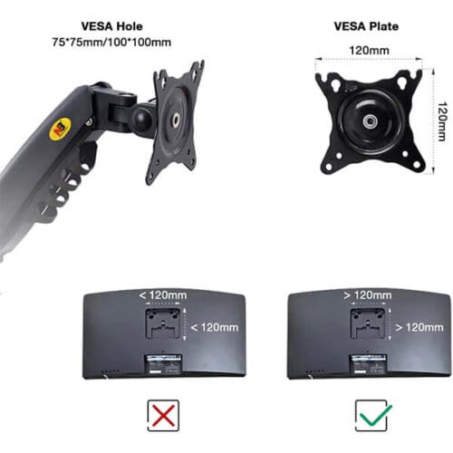 NORTH BAYOU F160 DUAL MONITOR DESK MOUNT STAND FOR 17 - 27 inch MONITORS - Image 6