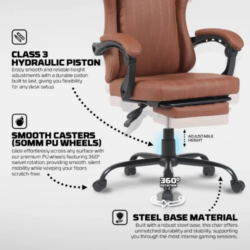 FANTECH GC193 GAMING CHAIR BROWN - Image 5