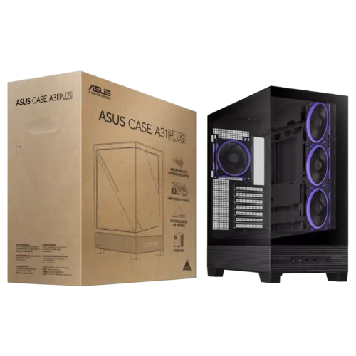 ASUS A31 Plus TG ARGB ATX 4x Pre-Installed ARGB Fans - Image 8