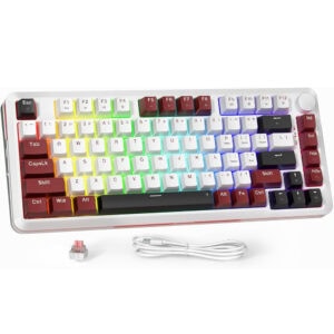 Redragon K721 Rapid Trigger Mechanical Keyboard, 8K Hz Gasket Mounted RGB 75% Wired Gaming Keyboard with Volume Knob, Support Web & Client Driver, Magnetic Switch Fast Adjustable Actuation for PC MAC