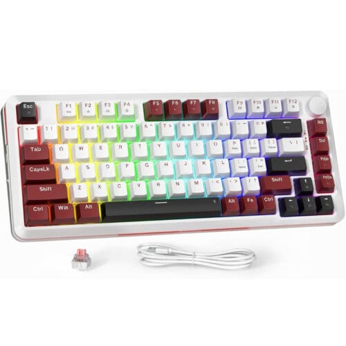 Redragon K721 Rapid Trigger Mechanical Keyboard, 8K Hz Gasket Mounted RGB 75％ Wired Gaming Keyboard with Volume Knob, Support Web & Client Driver, Magnetic Switch Fast Adjustable Actuation for PC MAC