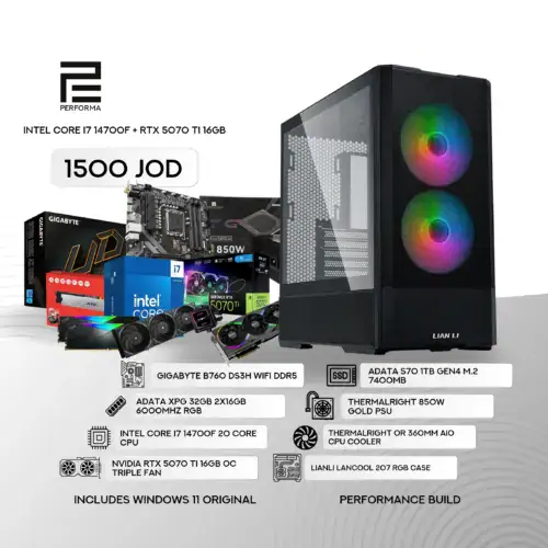 Intel Core I7 14700F + RTX 5070 Ti 16GB