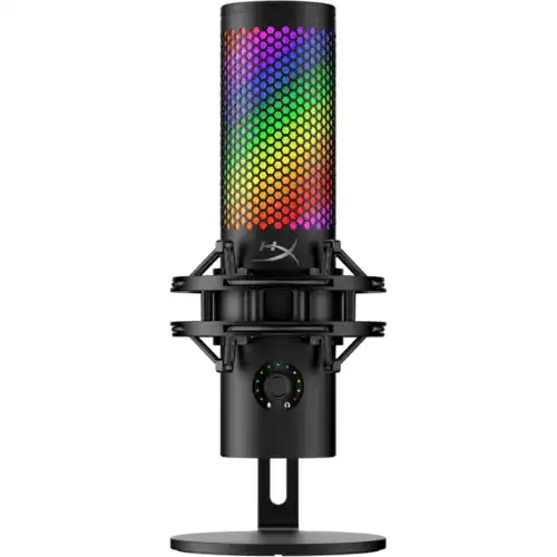 HyperX QuadCast 2 S (2024) USB Microphone, Future Ready Audio, Tap-to-Mute Sensor, Detachable Shock Mount, Dynamic Lighting Display, Mic Status LED Indicators, Black