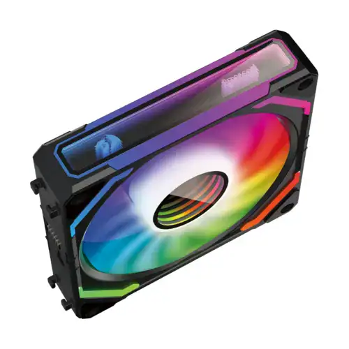 Redragon GCF012 Reverse 120mm PC Case Fan, Daisy-Chain Connection, 5V 3Pin ARGB Lighting, 4 Pin PWM Case Fan, for Radiator/Computer Case Cooling, 120x120x25mm, 3 Pack, Black - Image 3