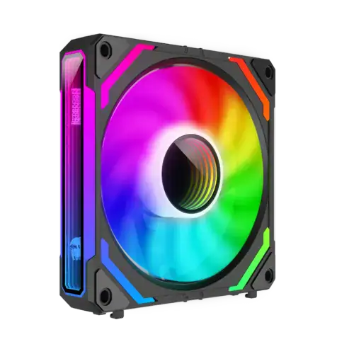 Redragon GCF012 Reverse 120mm PC Case Fan, Daisy-Chain Connection, 5V 3Pin ARGB Lighting, 4 Pin PWM Case Fan, for Radiator/Computer Case Cooling, 120x120x25mm, 3 Pack, Black - Image 4