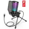 FIFINE Ampli Game A6V USB Microphone with Volume Dial, Mute Button & RGB for Gaming on PC | Laptop | PS4 | PS5