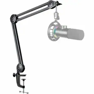 FIFINE BM63 Boom Arm Stand with 15.5″ Arms, Build-in Springs, Handling Max 2 Kilograms of Weight for All Standard Mics, Mounts