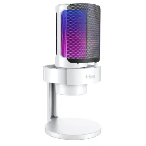 FIFINE AmpliGame A8 USB Mic with Controllable RGB, Live Monitoring, Input Dial, Pop Filter for Streaming-Black - Image 2