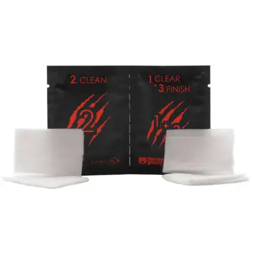 Thermal Grizzly Cleaning Wipes 1 Pack, Cleaning Cloths For Surfaces w/ Thermal Conductive Materials