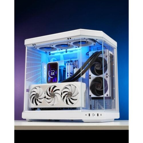 HYTE Thicc Q60 Digital 240mm AIO Liquid Cooling System 5” IPS Ultraslim HD Display 293 PPI 60Hz 300 nits, Up To 4500RPM Pump,105 CFM Fans Air Flow, High-Performance Dual Pumps, 240x52mm Radiator - Image 4